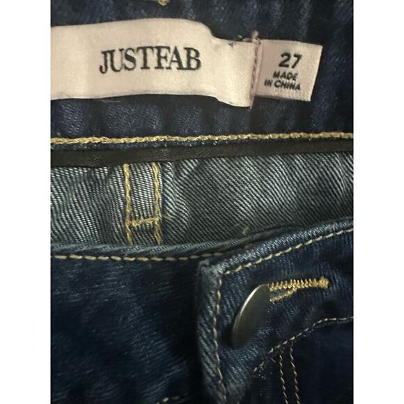 JUSTFAB Distressed Slim Boyfriend Jeans Denim Pants - Sz 27 - NWT - Picture 3 of 6